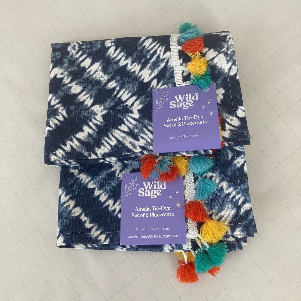 Wild Sage Tie Dye Placemats Set of 4